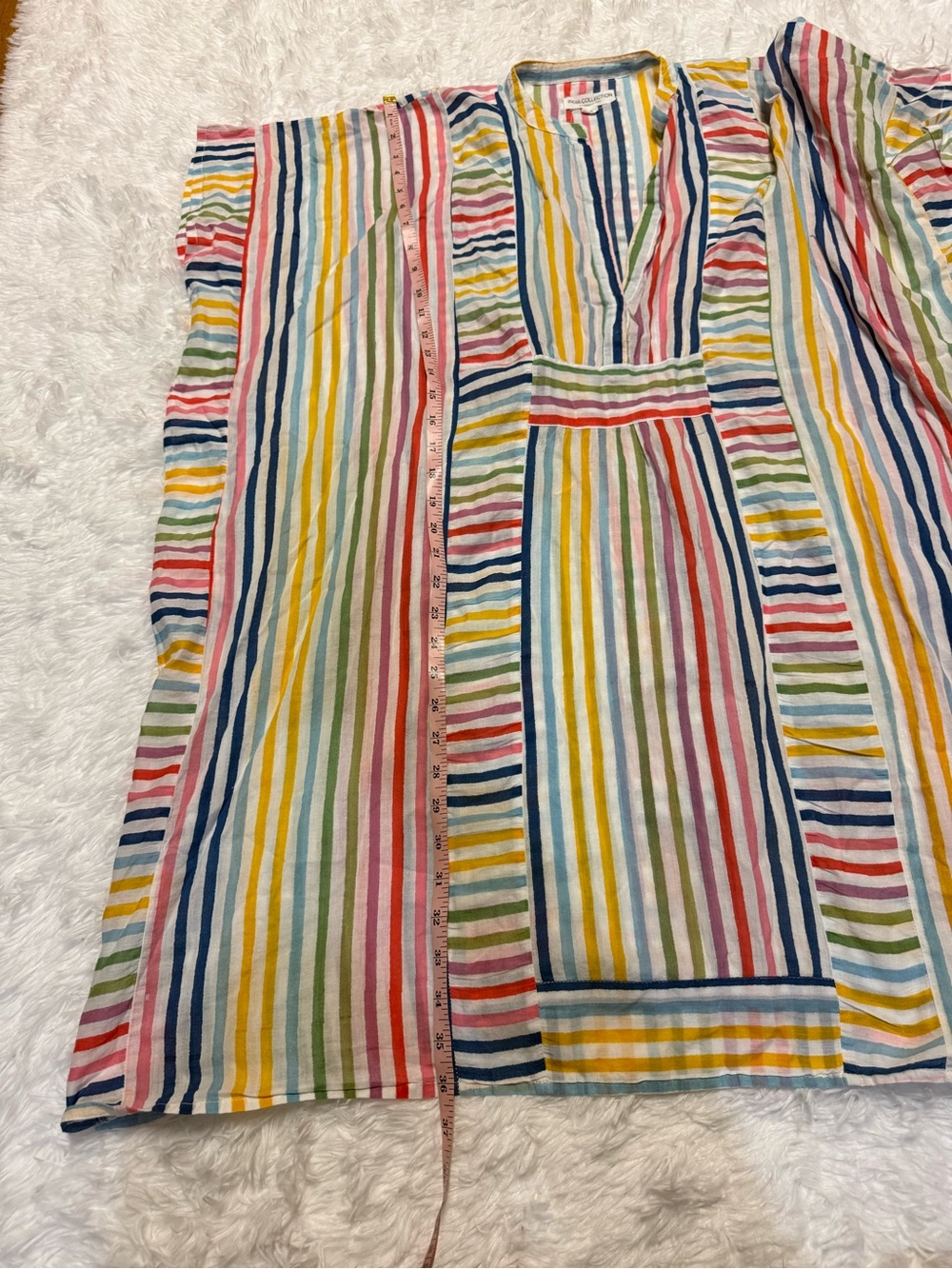 EMERSON FRY Short Caftan Coverup Rainbow Stripe - Picture 10 of 16